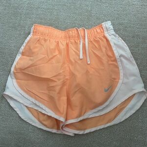 Nike Orange and White Athletic Shorts Lightweight Design